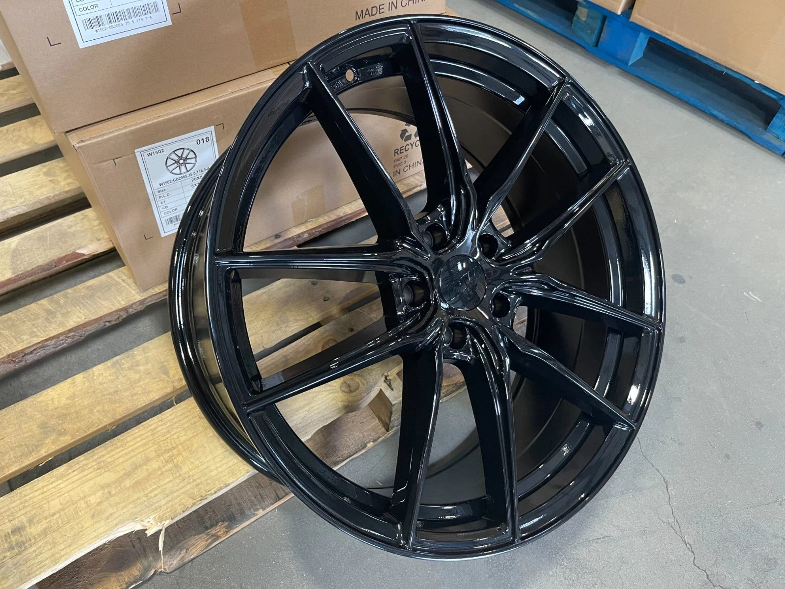 20" Tesla Model 3 and Y Gloss Black Rims 20x9.5 5x114.3 +38