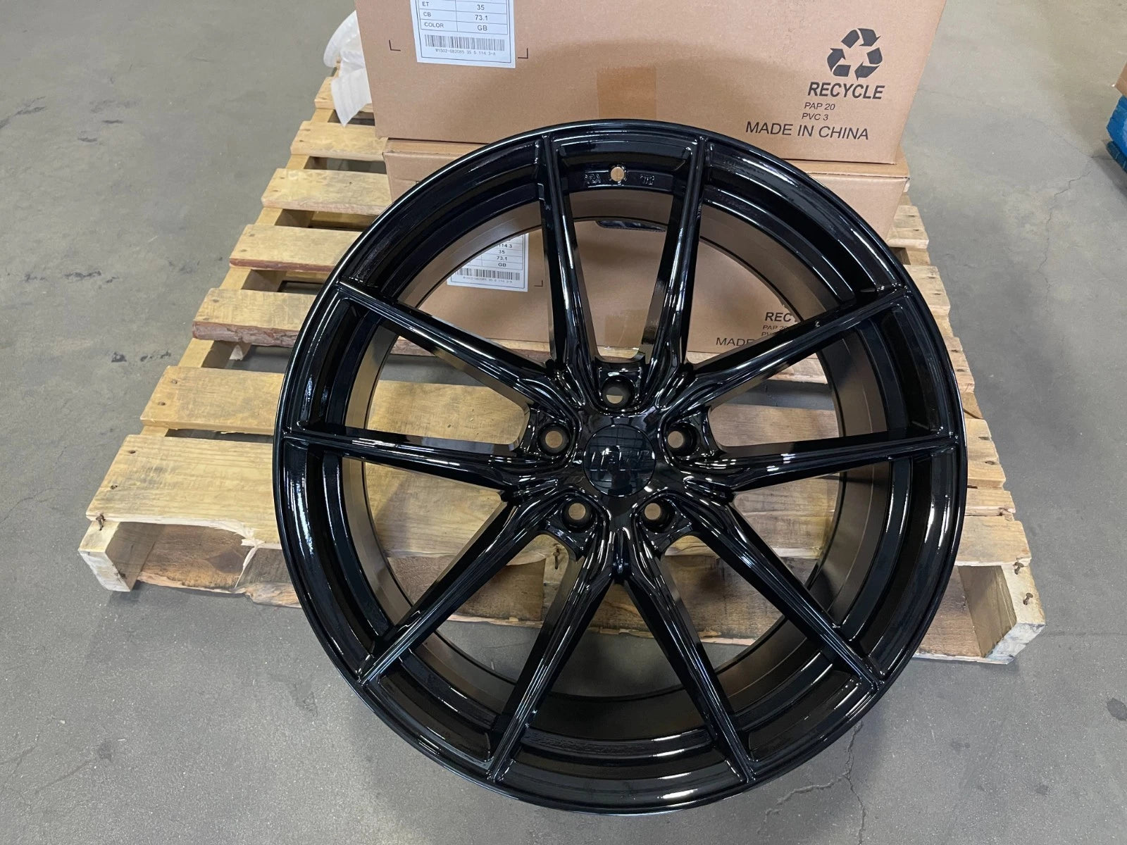 20" Tesla Model 3 and Y Gloss Black Rims 20x9.5 5x114.3 +38